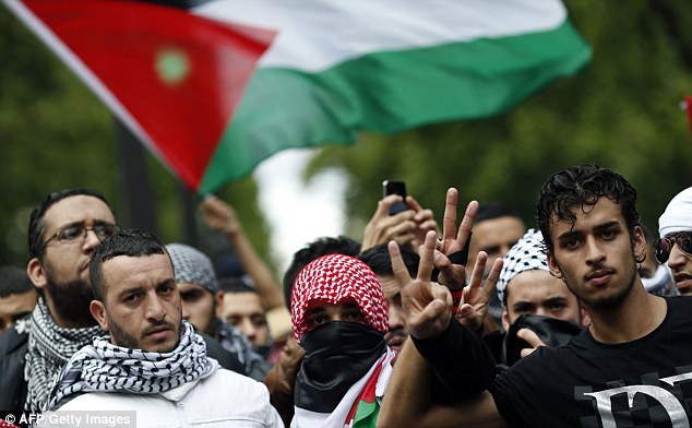 Pro-Palestinian demonstrators were said to have tried to break into two Paris synagogues on Sunday which resulted in six arrests and two Jewish men being injured