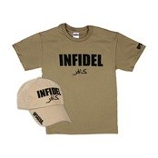 "Infidel" t-shirt and cap.