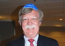 US ambassador to the United Nations, John Bolton, wearing a yarmulke, not in a temple but at the Republican National Convention