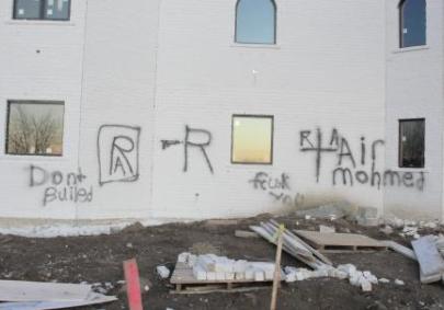 Images of the vandalism at the Sterling Heights Sikh temple 