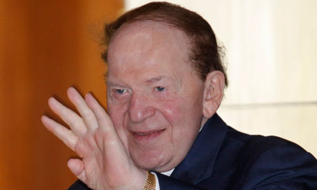 Casino magnate Sheldon Adelson, who is the biggest patron of Newt Gingrich