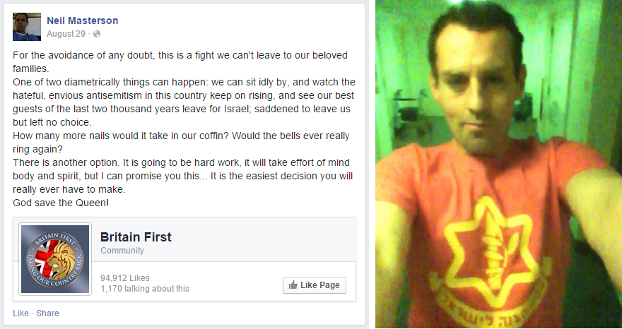 Neil Masterson backs Britain First and IDF