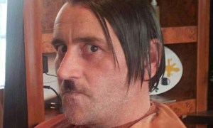 Pegida leader Lutz Bachmann styled as Adolf Hitler